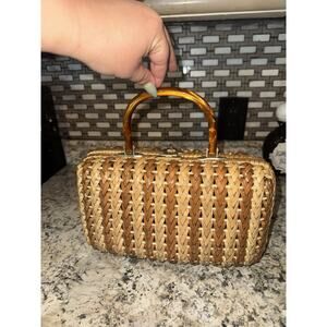 Vintage Wicker Purse Handmade in British Hong Kong